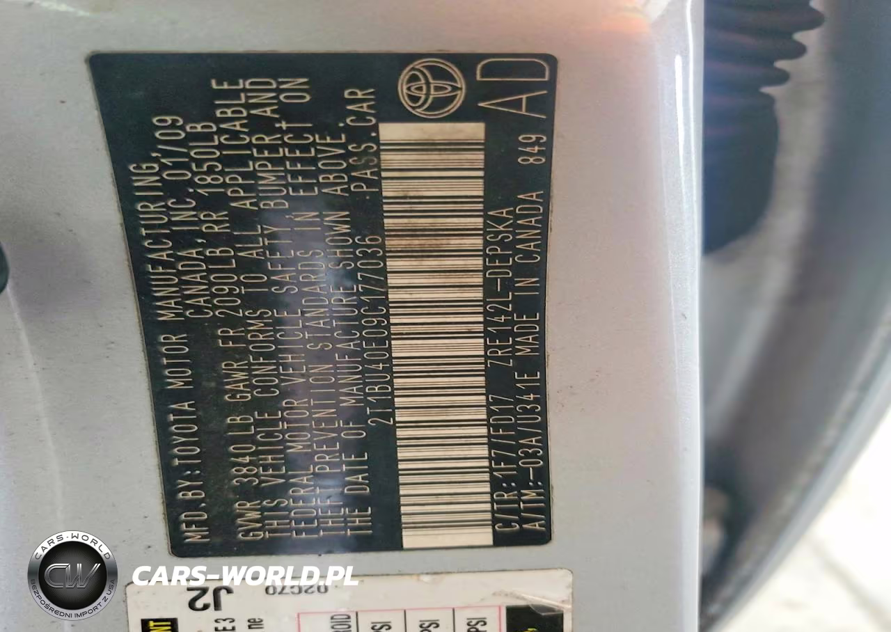 2009 Toyota Corolla S VIN:2T1BU40E09C177036 - 13