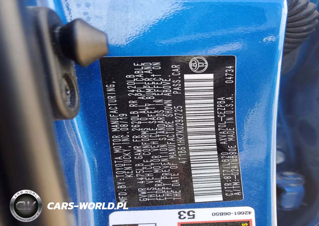 2019 Toyota Camry Xse VIN:4T1B61HK7KU292725 - 12