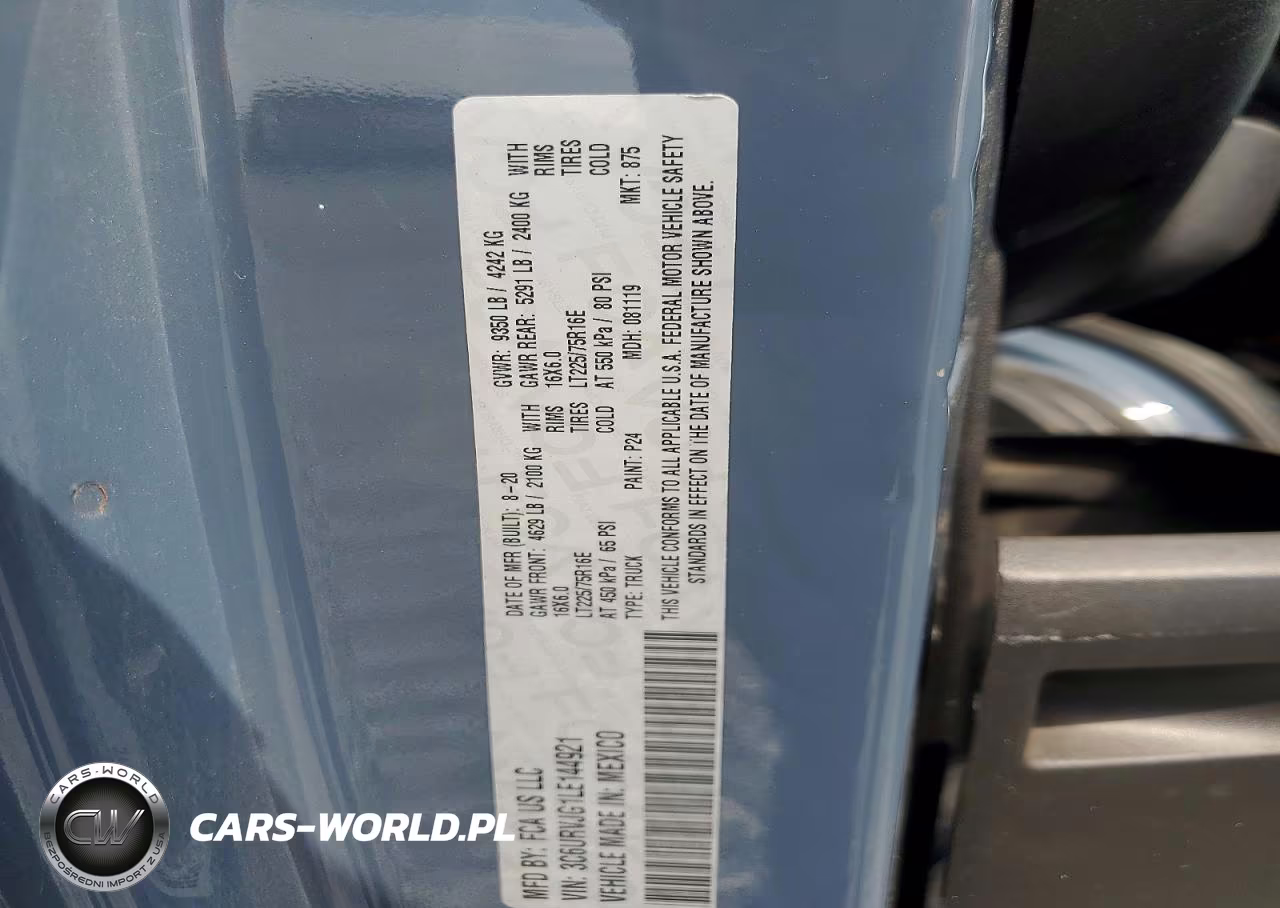 2020 Ram Promaster 3500 Delivery Van VIN:3C6URVJG1LE144921 - 14
