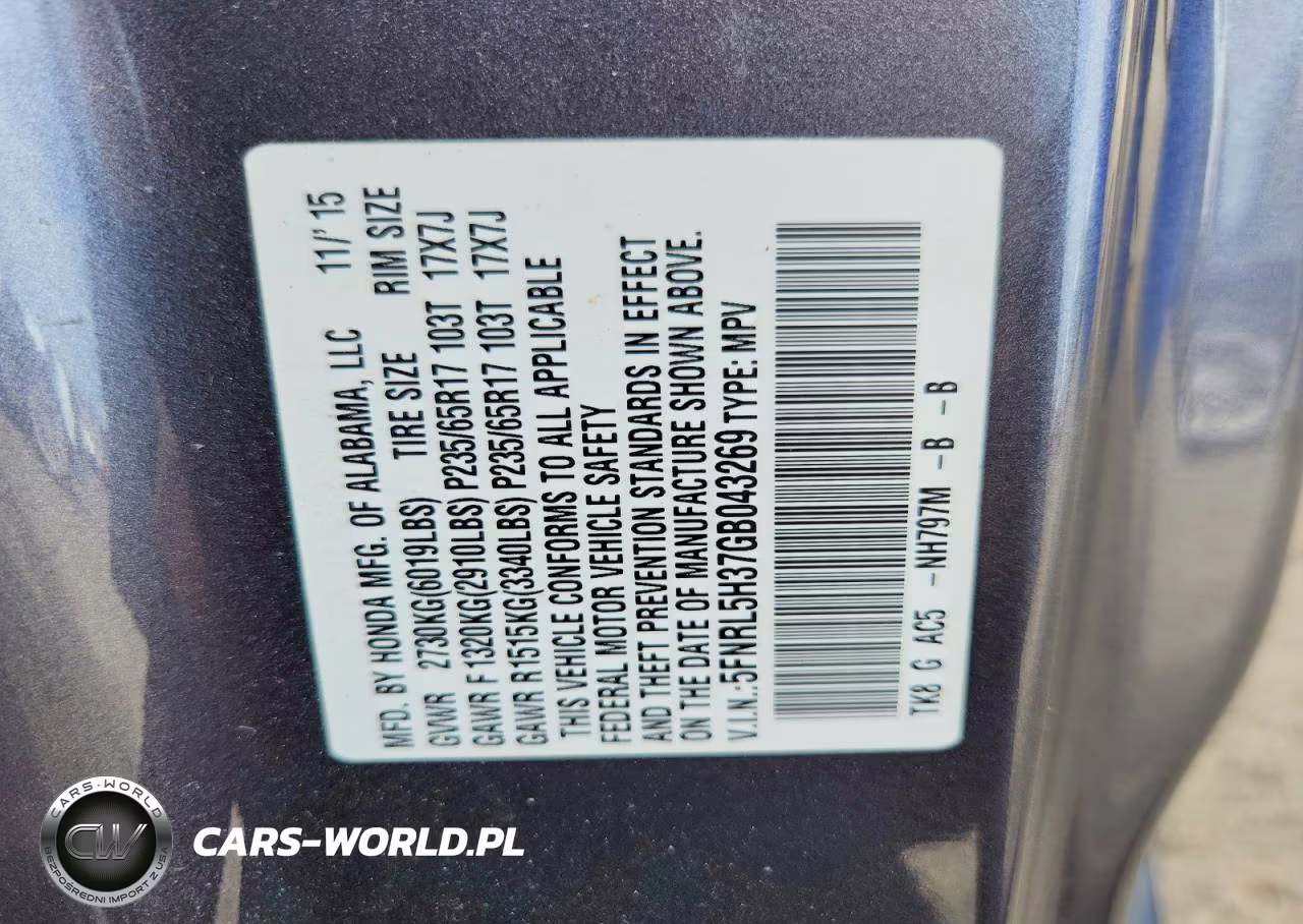 2016 Honda Odyssey Se VIN:5FNRL5H37GB043269 - 13