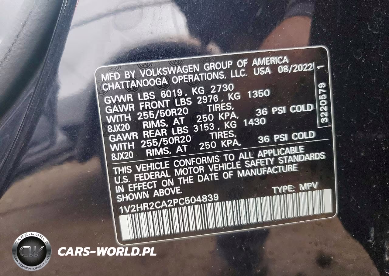 2023 Volkswagen Atlas Se VIN:1V2HR2CA2PC504839 - 12