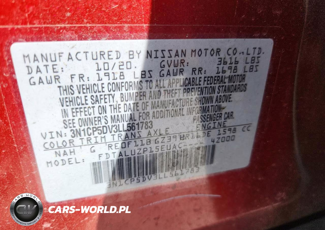 2020 Nissan Kicks Sr VIN:3N1CP5DV3LL561783 - 13