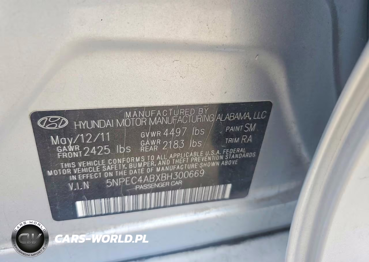 2011 Hyundai Sonata Limited 2.0T VIN:5NPEC4ABXBH300669 - 12