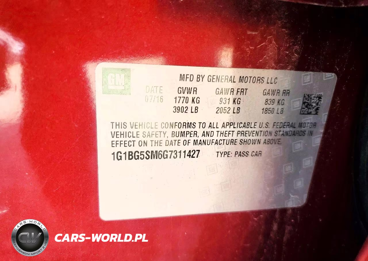 2016 Chevrolet Cruze Premier VIN:1G1BG5SM6G7311427 - 12