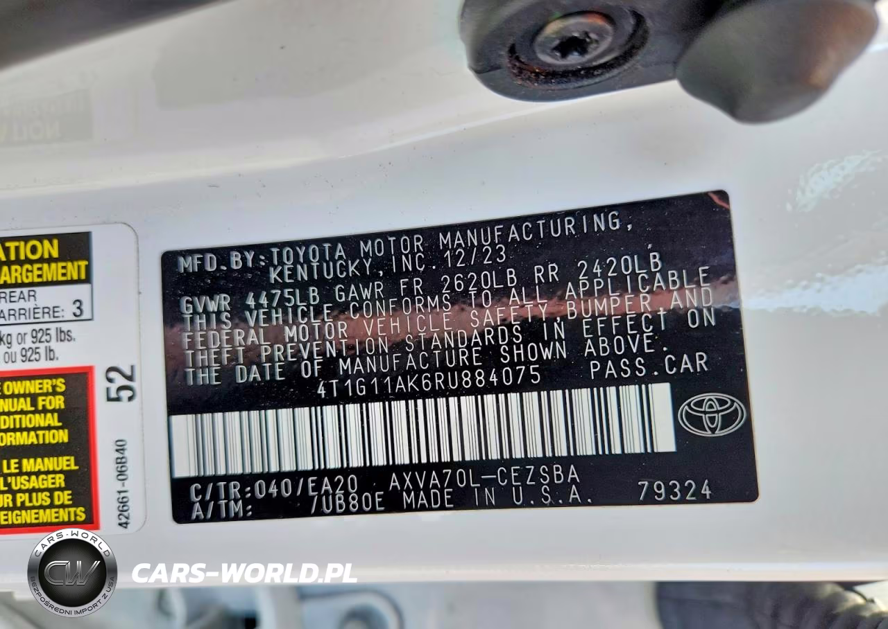 2024 Toyota Camry Se VIN:4T1G11AK6RU884075 - 12