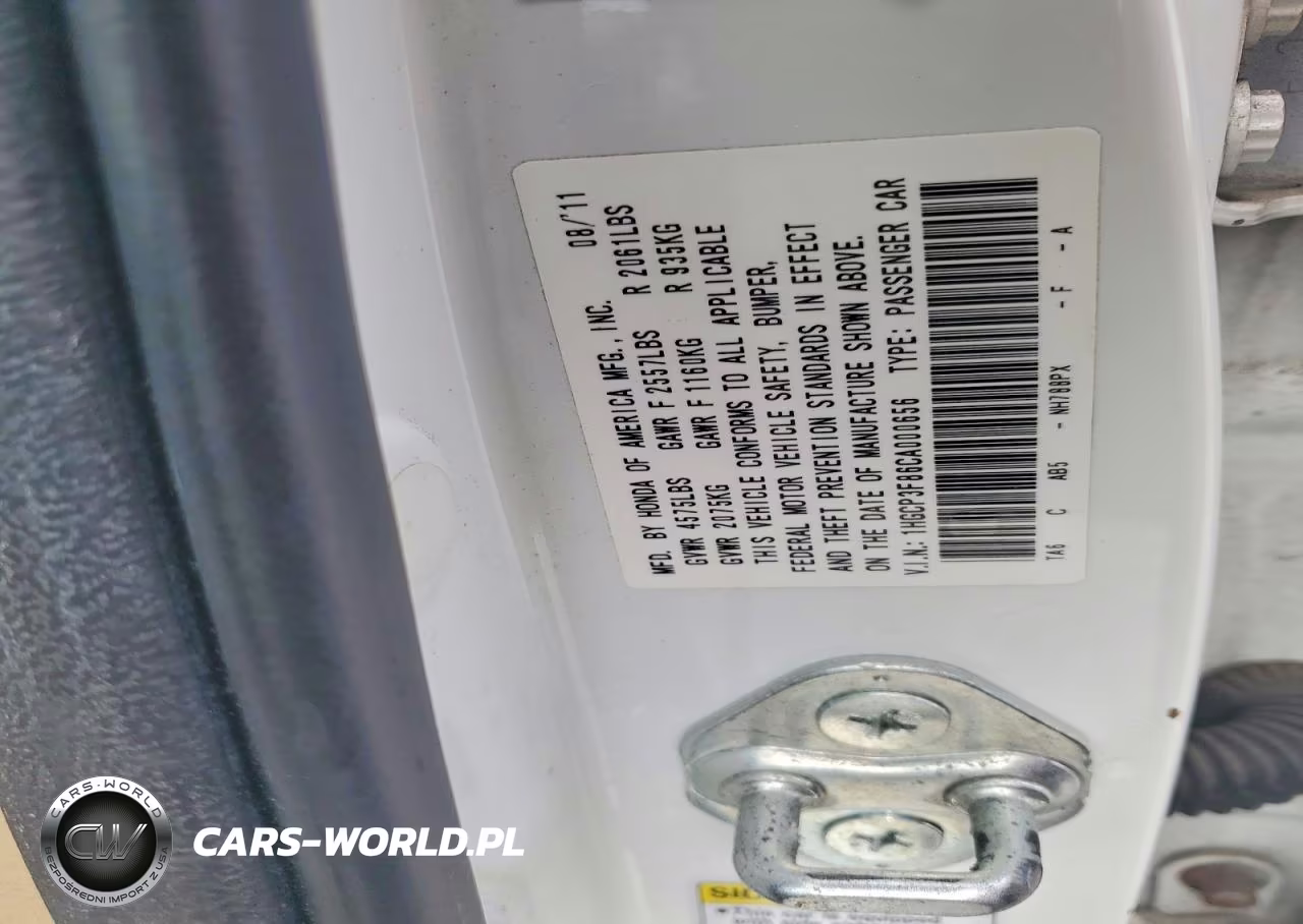 2012 Honda Accord Exl VIN:1HGCP3F86CA000656 - 12
