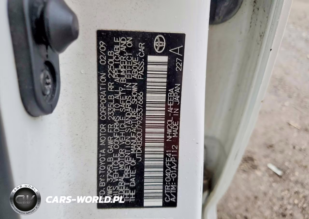 2009 Toyota Prius Base VIN:JTDKB20U793537686 - 12