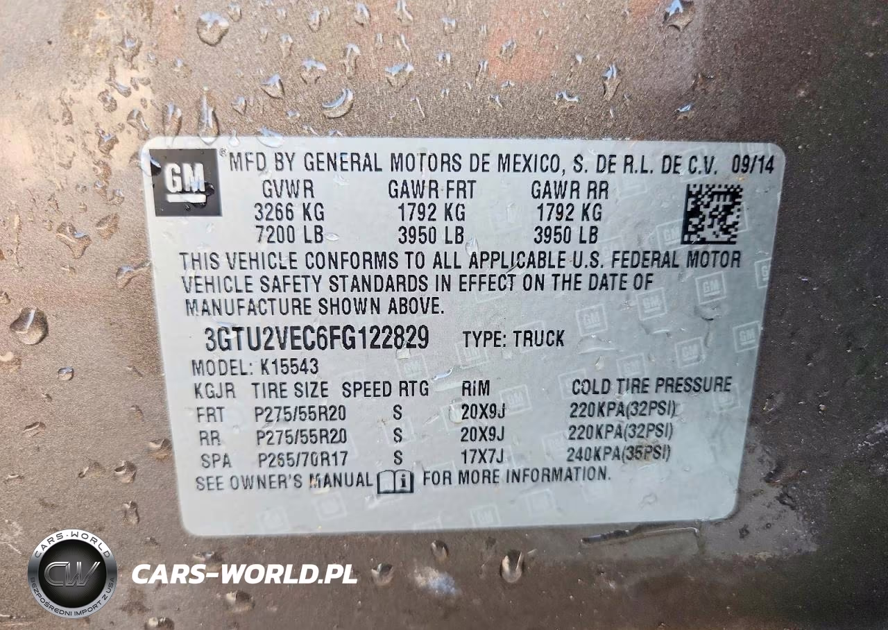 2015 GMC Sierra K1500 Slt VIN:3GTU2VEC6FG122829 - 12