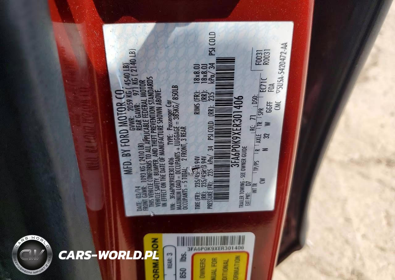 2014 Ford Fusion Titanium VIN:3FA6P0K9XER301406 - 12