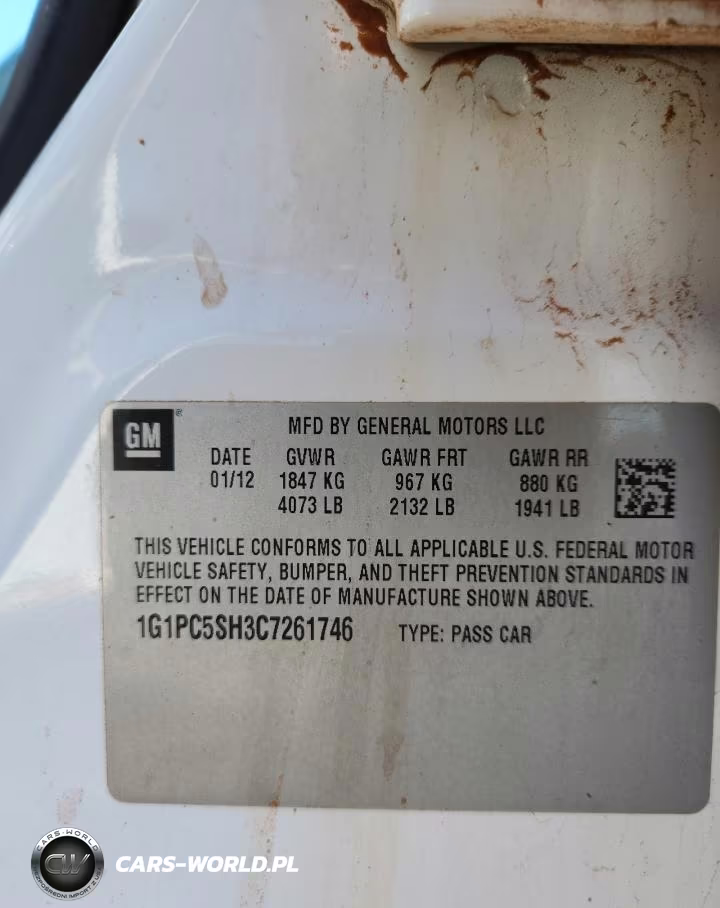 2012 Chevrolet Cruze Ls VIN:1G1PC5SH3C7261746 - 12