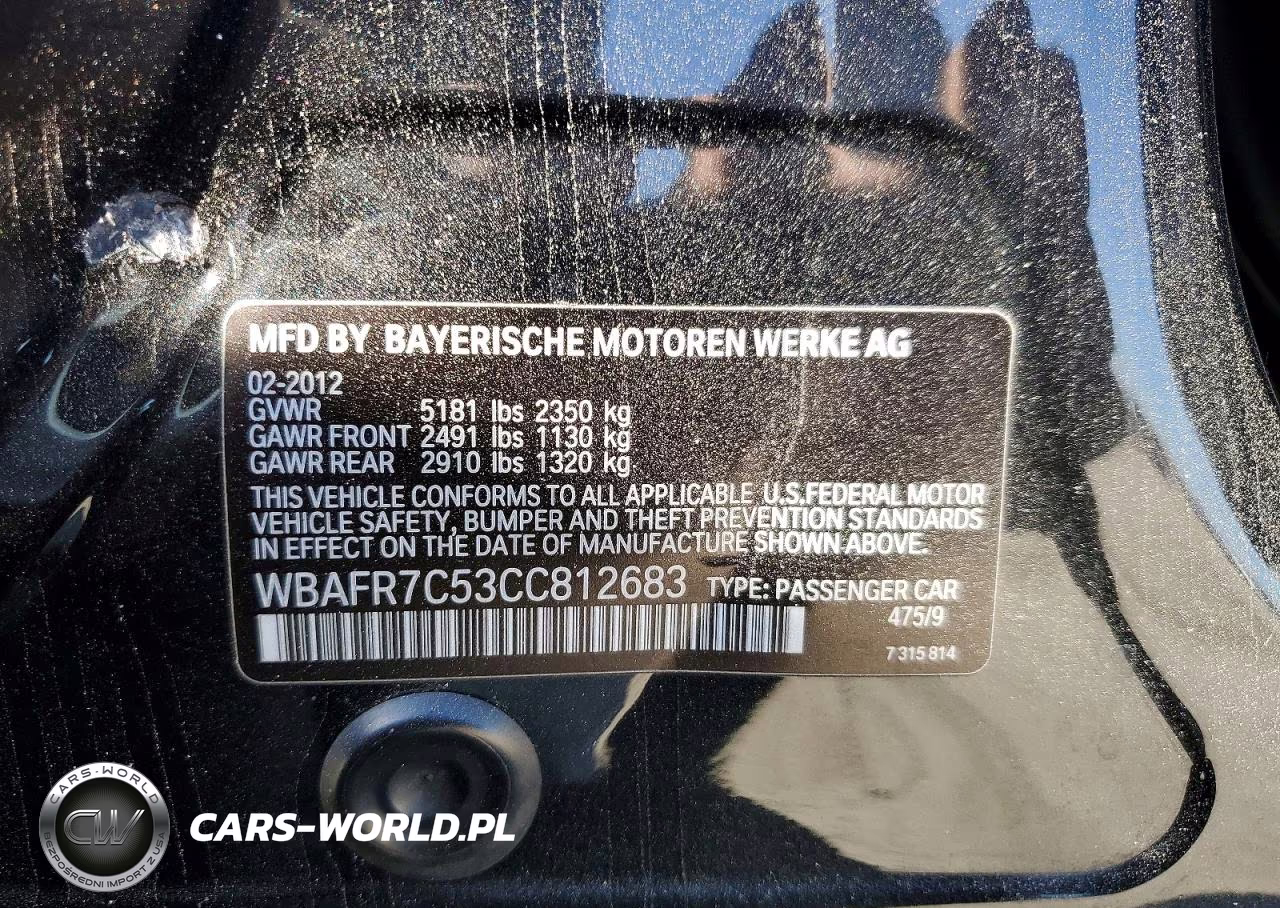 2012 BMW 535 I VIN:WBAFR7C53CC812683 - 13