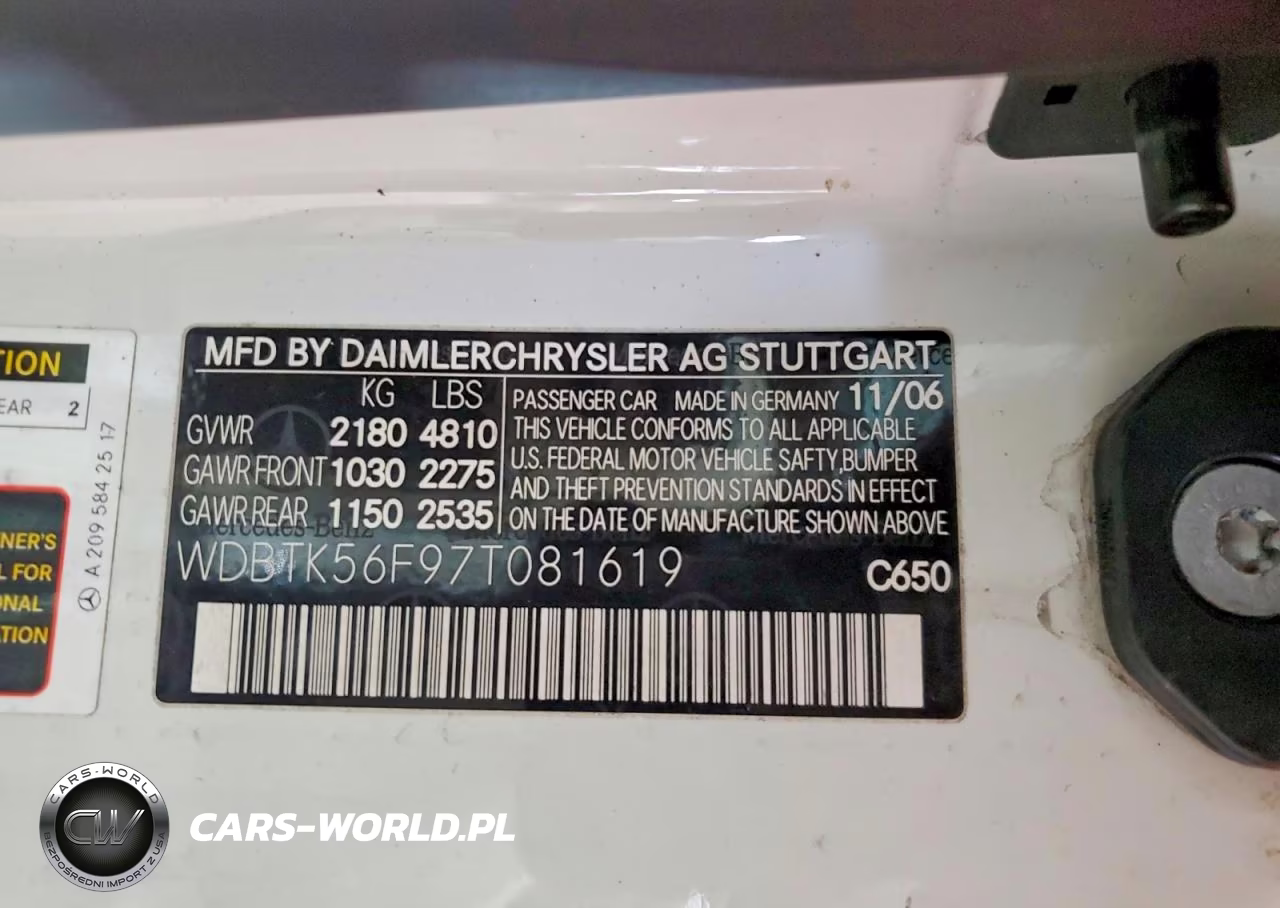 2007 Mercedes-Benz Clk 350 VIN:WDBTK56F97T081619 - 12