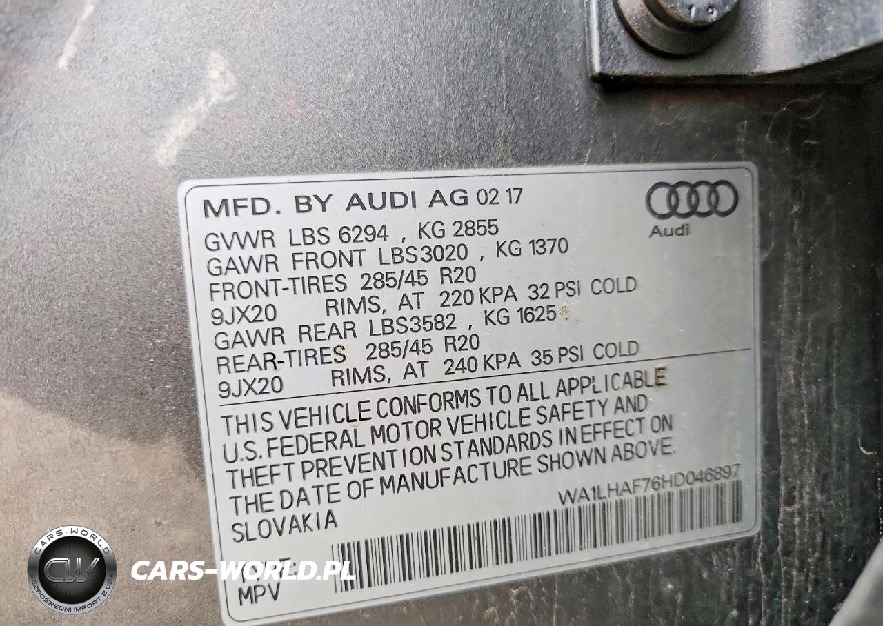 2017 Audi Q7 Premium Plus VIN:WA1LHAF76HD046897 - 13