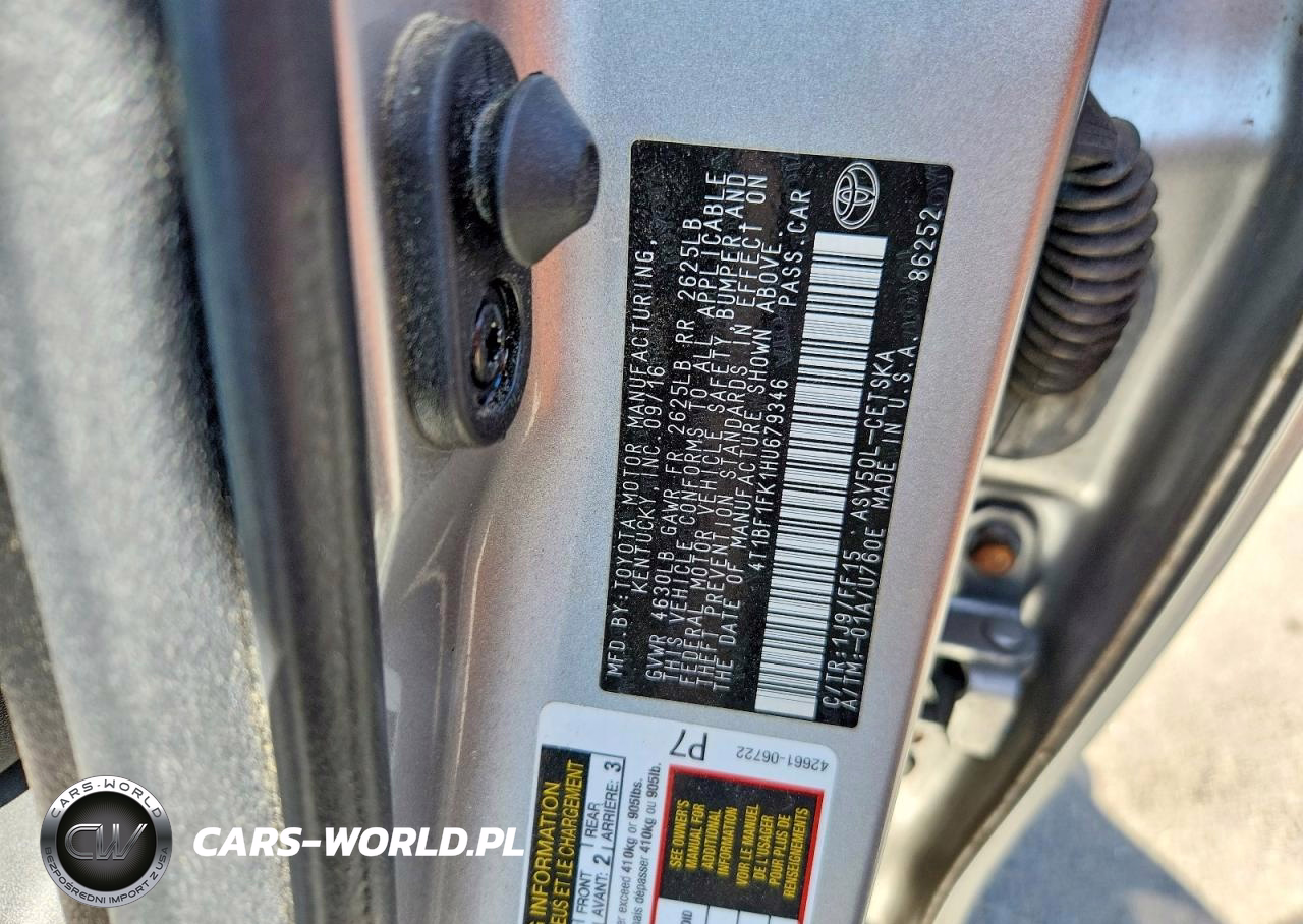 2017 Toyota Camry Se VIN:4T1BF1FK1HU679346 - 12