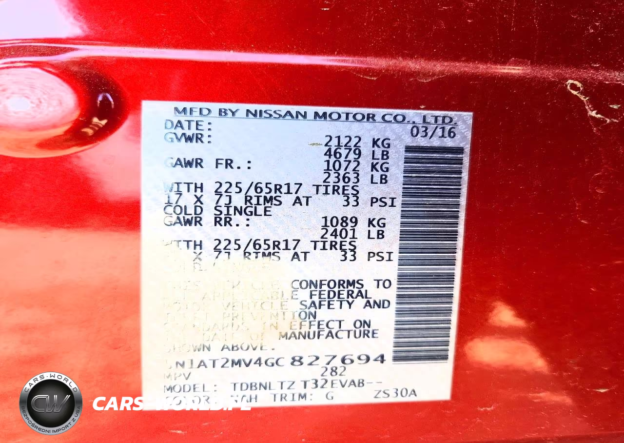 2016 Nissan Rogue Sv VIN:5N1AT2MV4GC827694 - 13