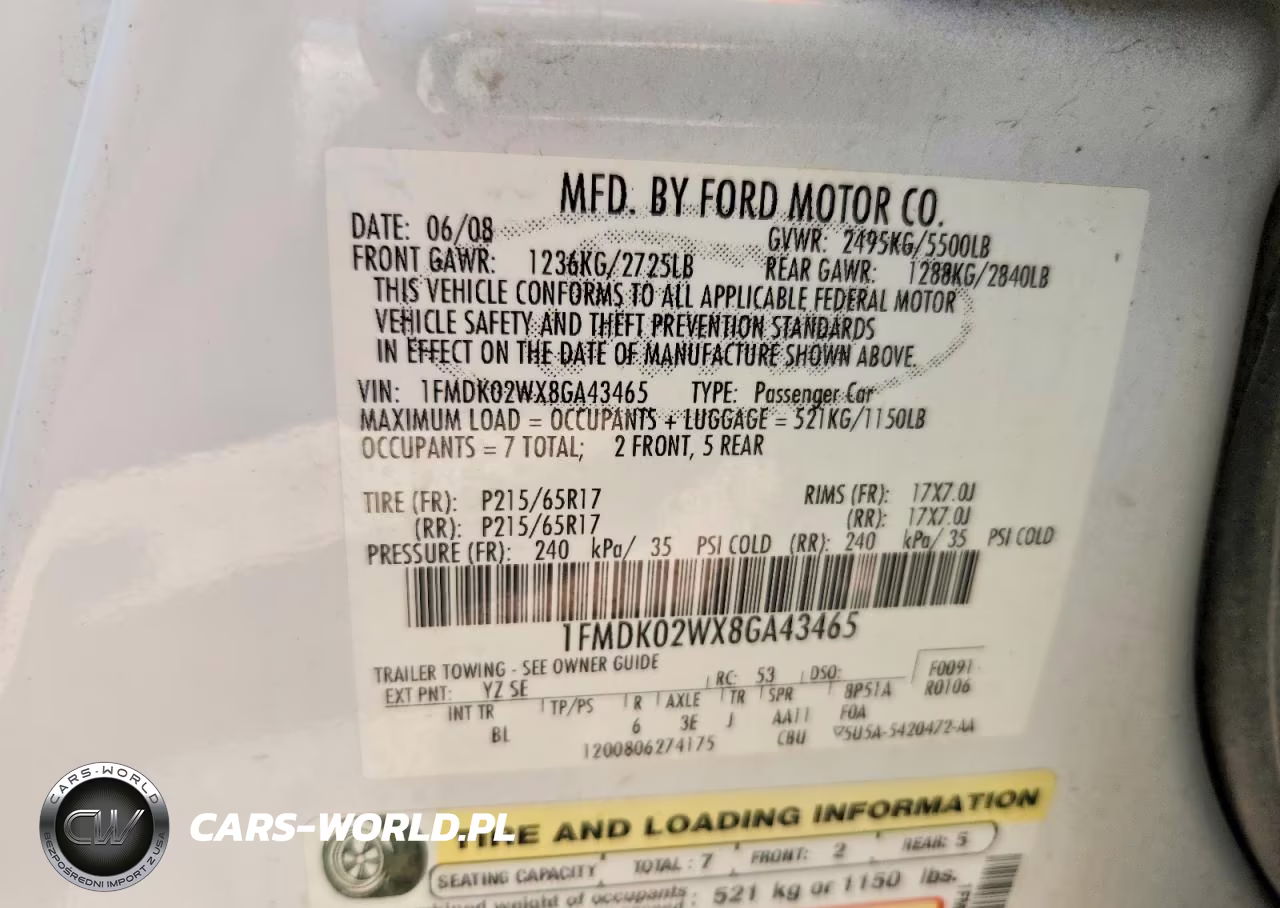 2008 Ford Taurus X Sel VIN:1FMDK02WX8GA43465 - 13