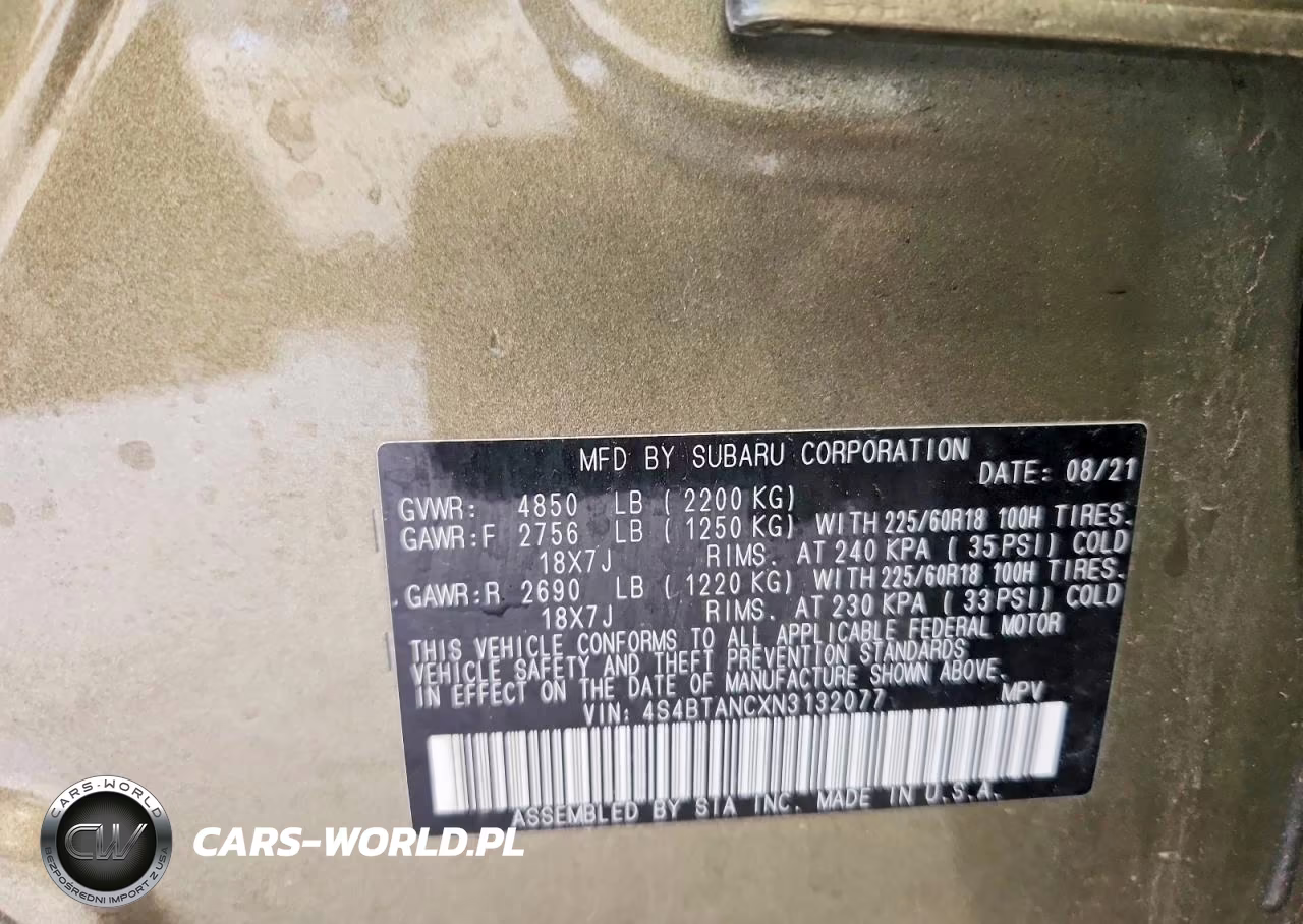 2022 Subaru Outback Limited VIN:4S4BTANCXN3132077 - 13