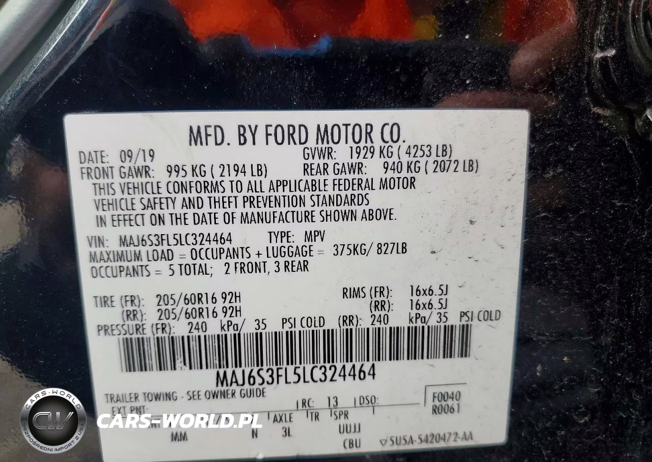 2020 FORD ECOSPORT S VIN:MAJ6S3FL5LC324464 - 13