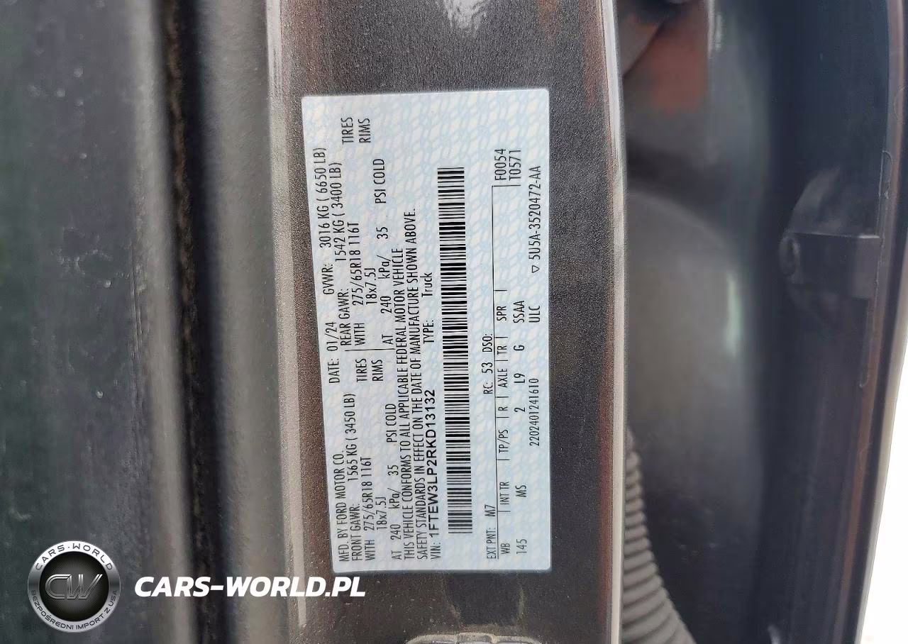 2024 Ford F150 Xlt VIN:1FTEW3LP2RKD13132 - 12