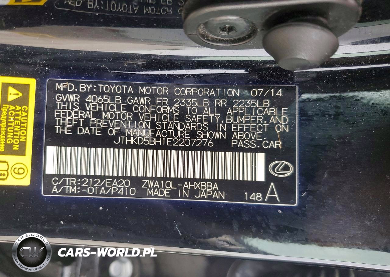 2014 Lexus Ct 200 VIN:JTHKD5BH1E2207276 - 13