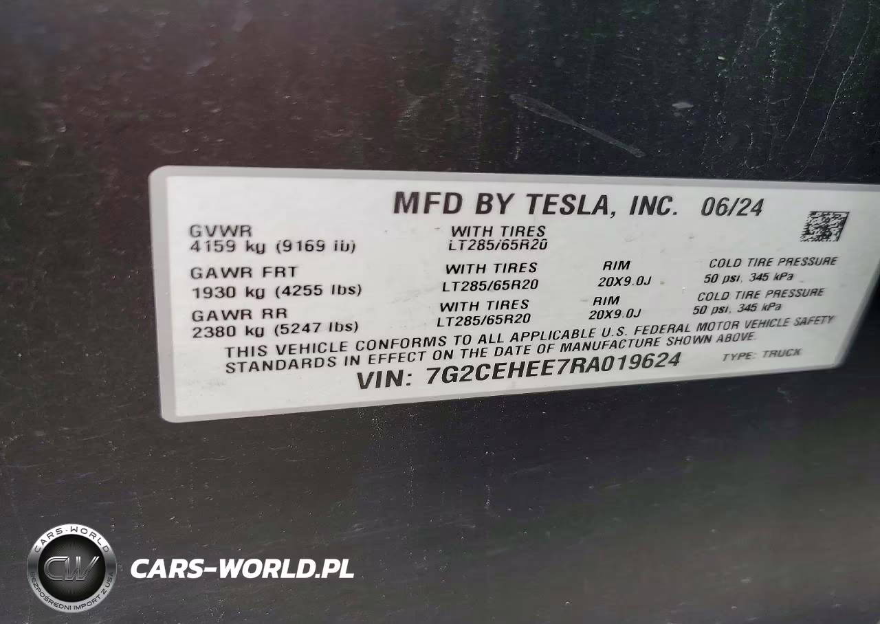 2024 Tesla Cybertruck VIN:7G2CEHEE7RA019624 - 12