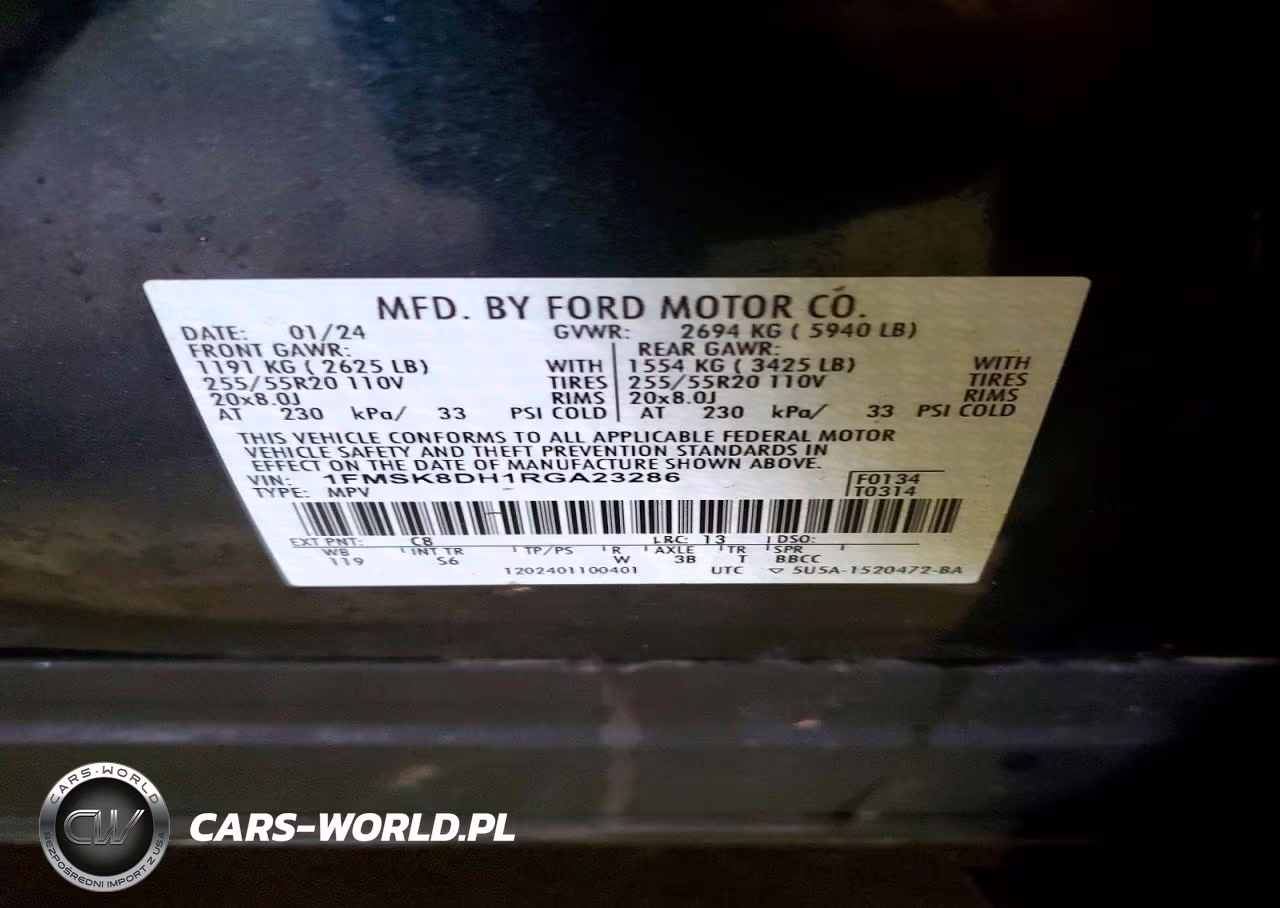 2024 Ford Explorer Xlt VIN:1FMSK8DH1RGA23286 - 14