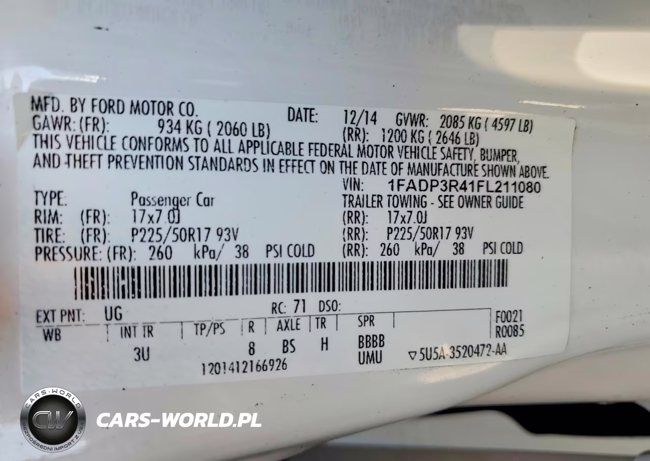 2015 Ford Focus Bev VIN:1FADP3R41FL211080 - 12
