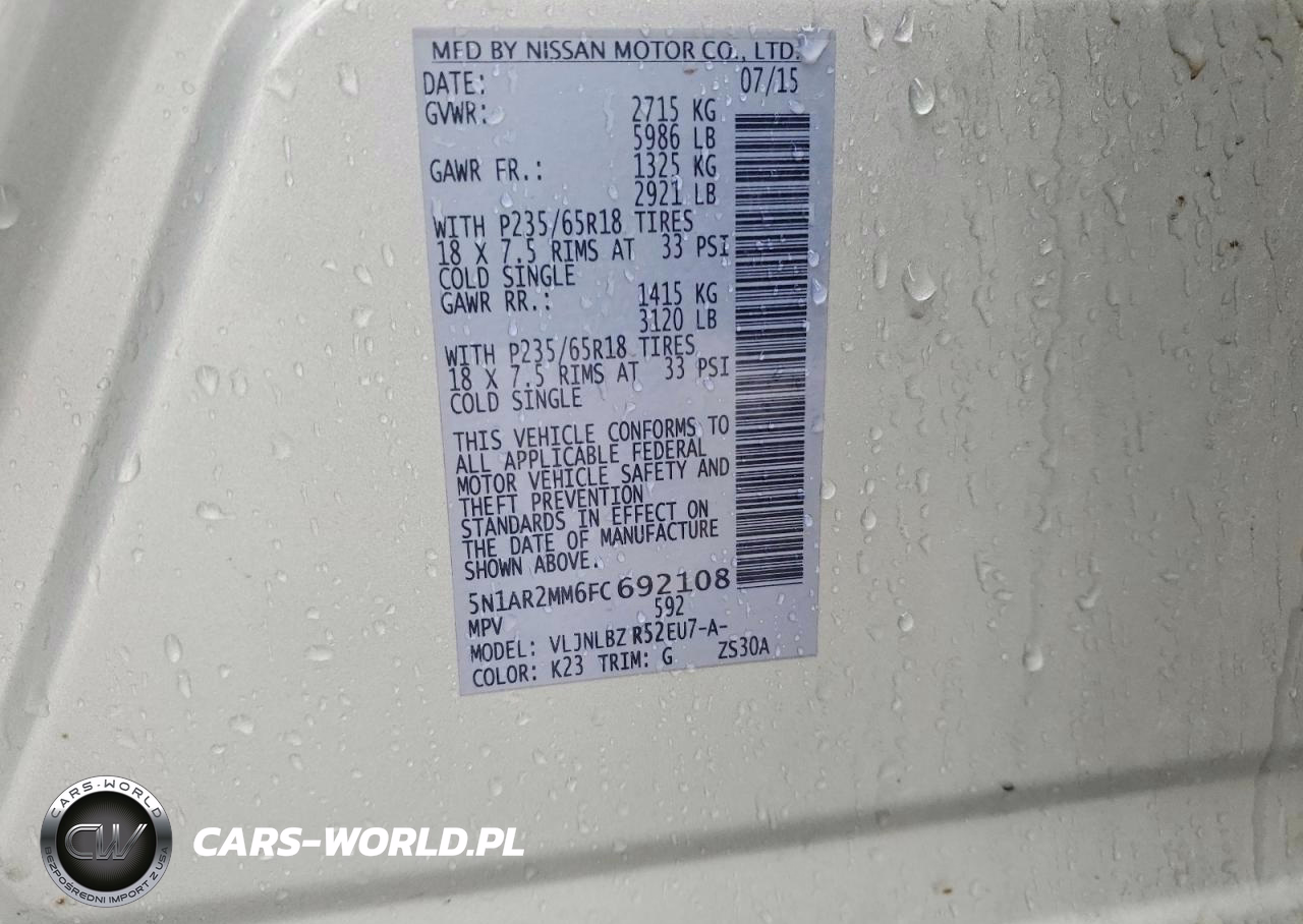 2015 Niss Pathfinder S VIN:5N1AR2MM6FC692108 - 13