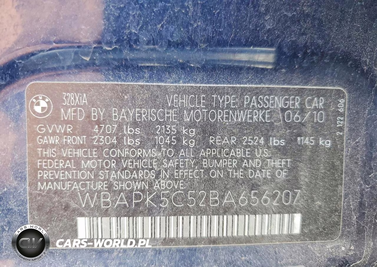 2011 BMW 328 Xi Sulev VIN:WBAPK5C52BA656207 - 12