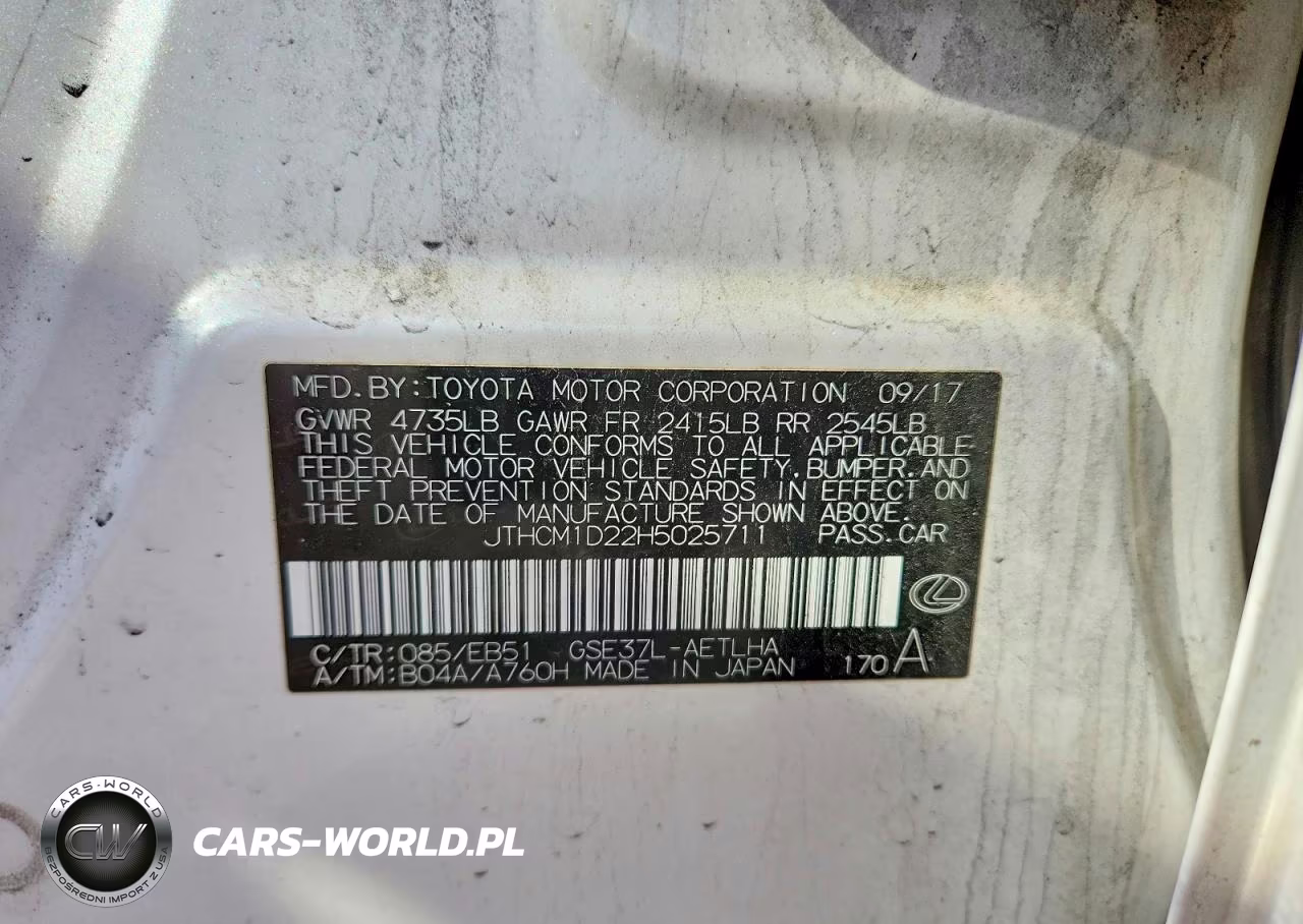 2017 Lexus Is VIN:JTHCM1D22H5025711 - 12