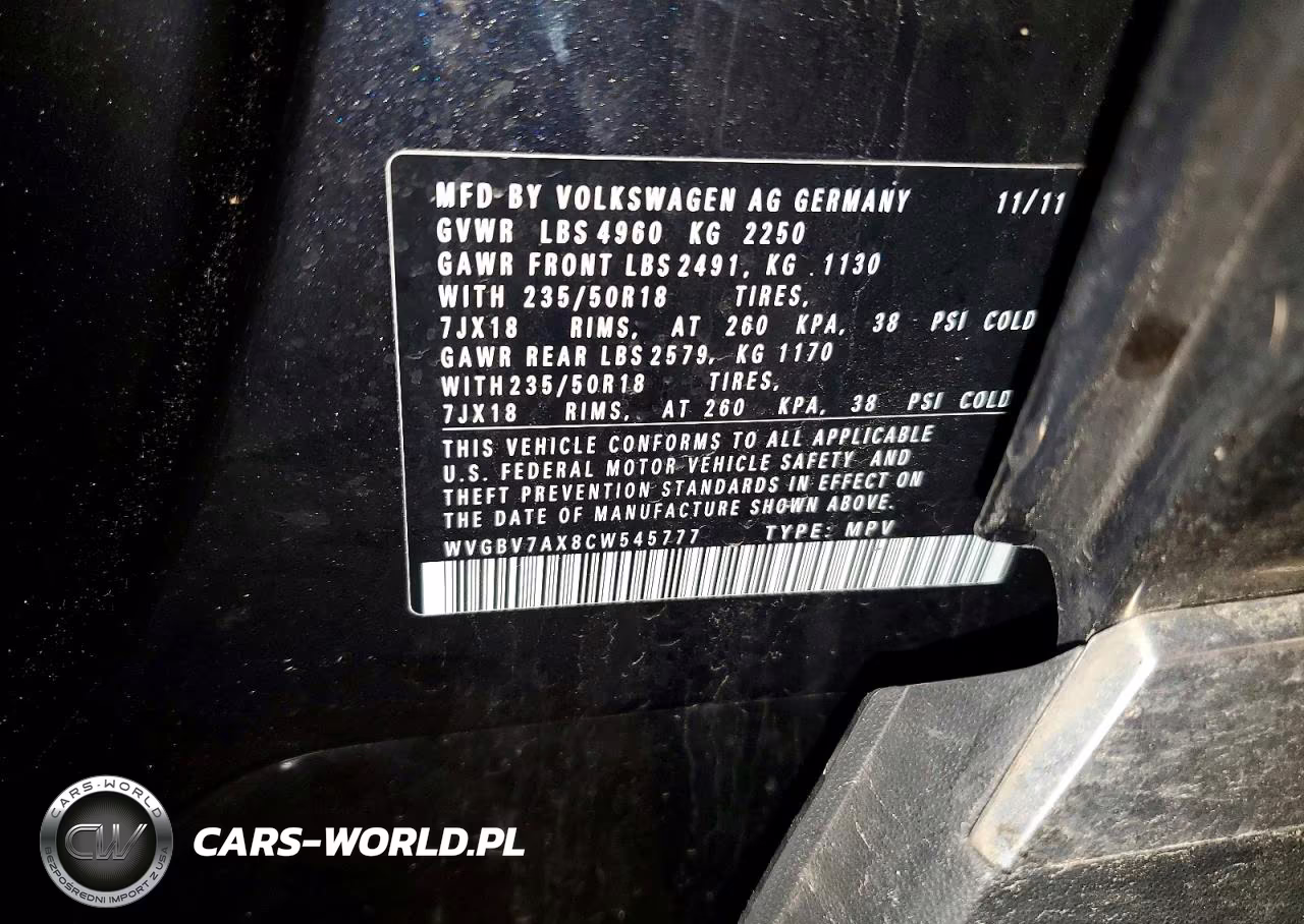 2012 Volkswagen Tiguan S VIN:WVGBV7AX8CW545777 - 14