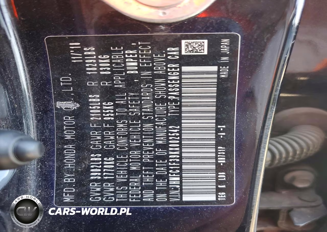 2019 Honda Civic Ex VIN:JHMFC1F39KX002542 - 13