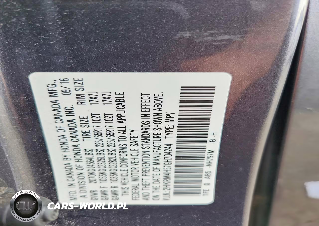 2016 Honda Cr-V Ex VIN:2HKRM4H57GH704244 - 13
