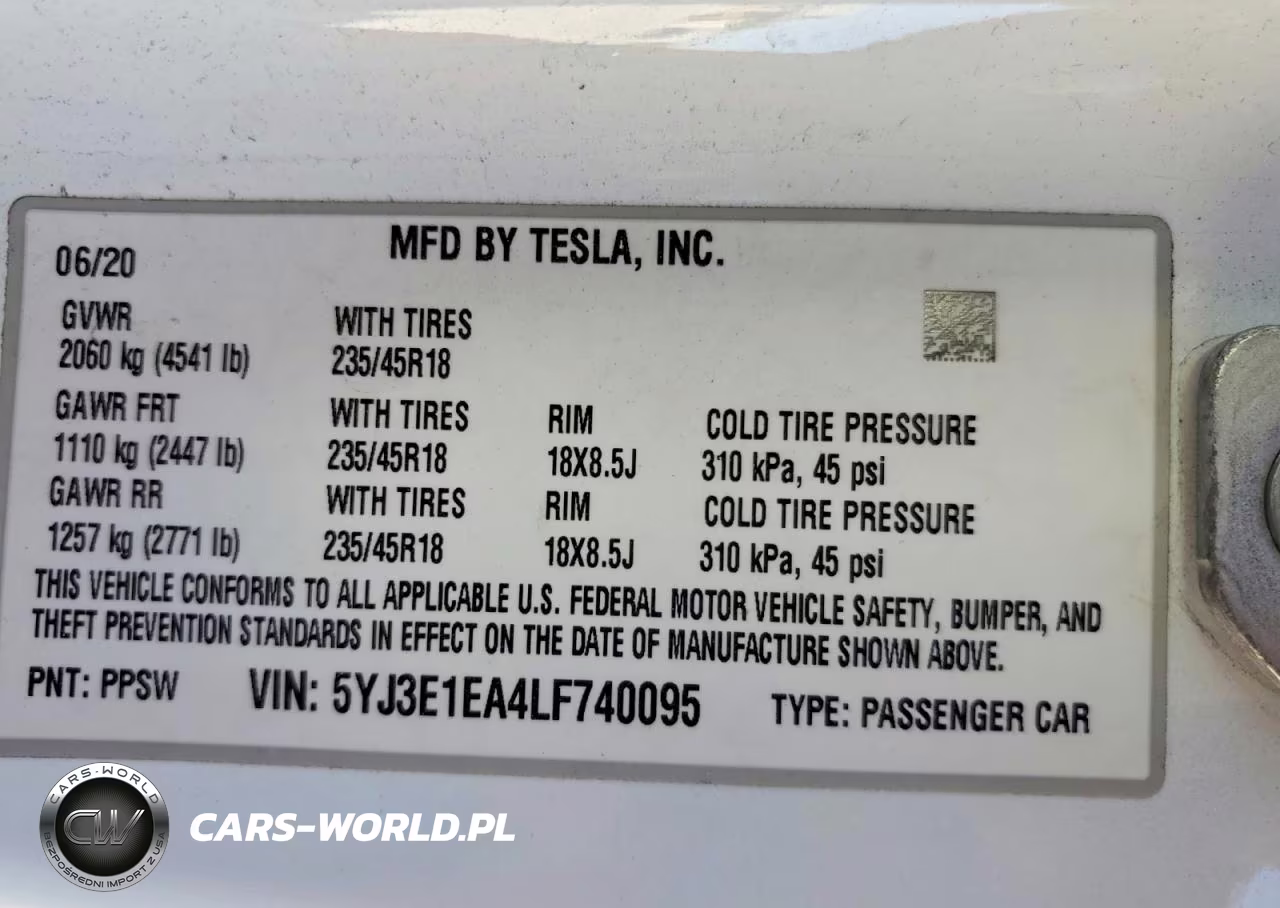 2020 Tesla Model 3 VIN:5YJ3E1EA4LF740095 - 13