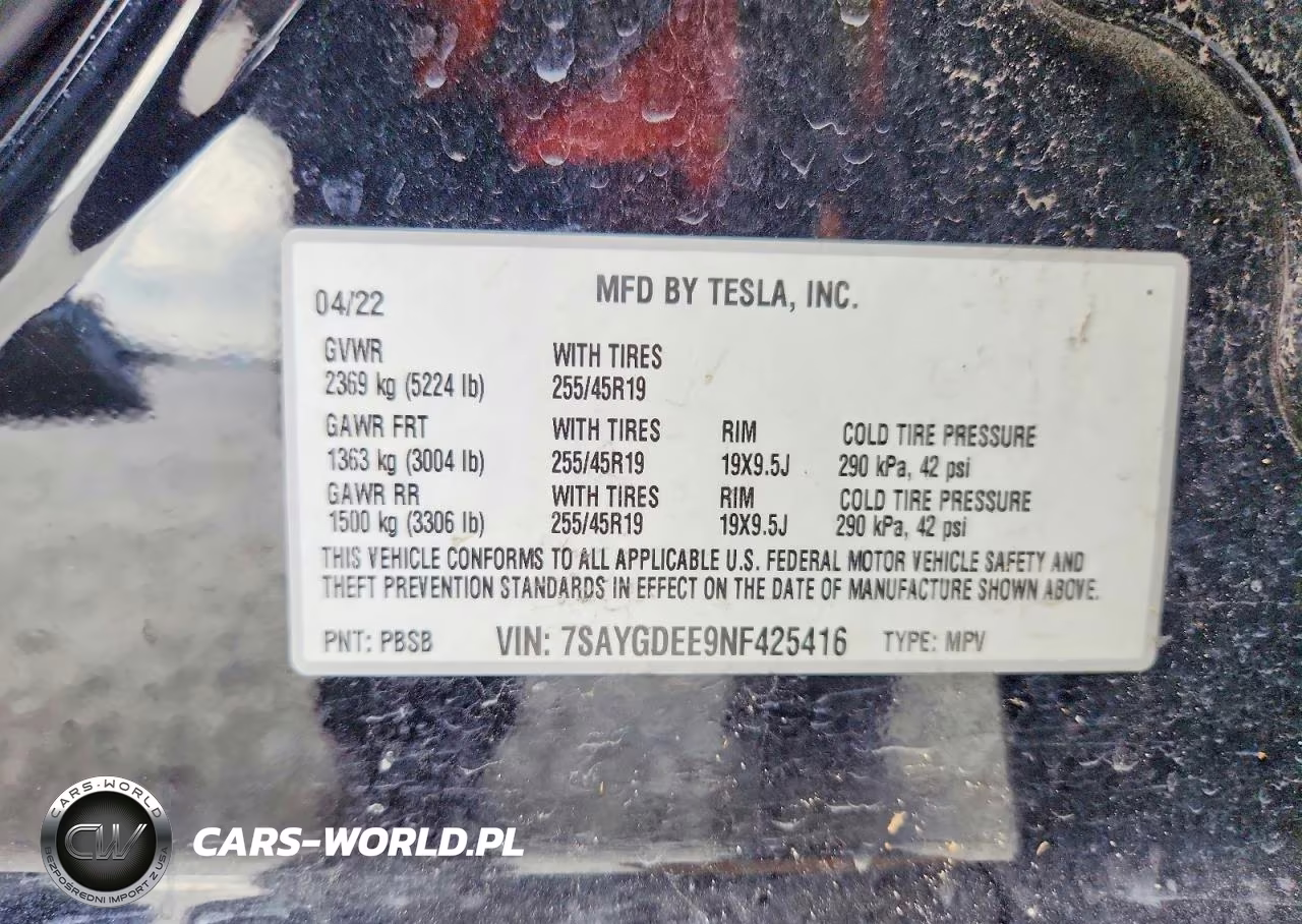 2022 Tesla Model Y VIN:7SAYGDEE9NF425416 - 13