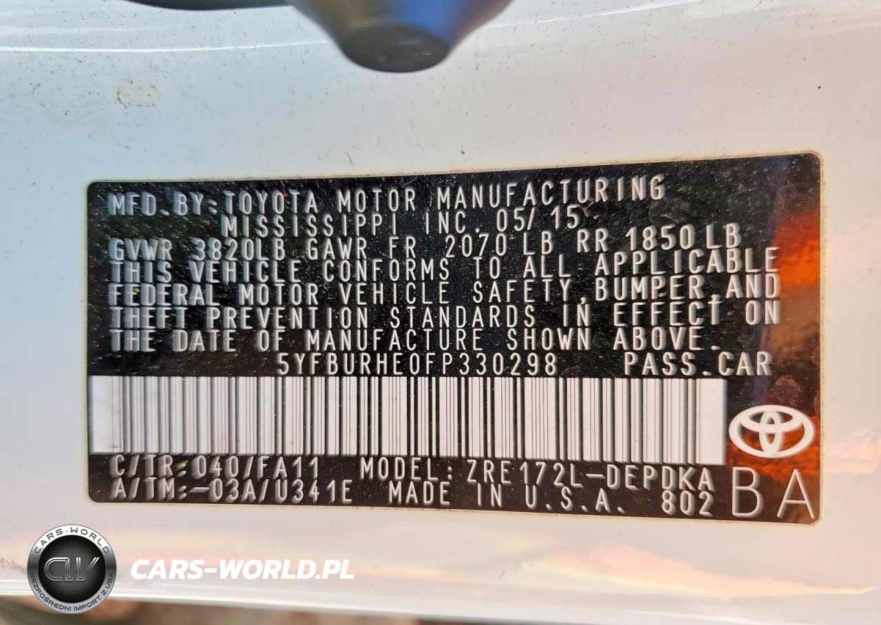 2015 Toyota Corolla L VIN:5YFBURHE0FP330298 - 12