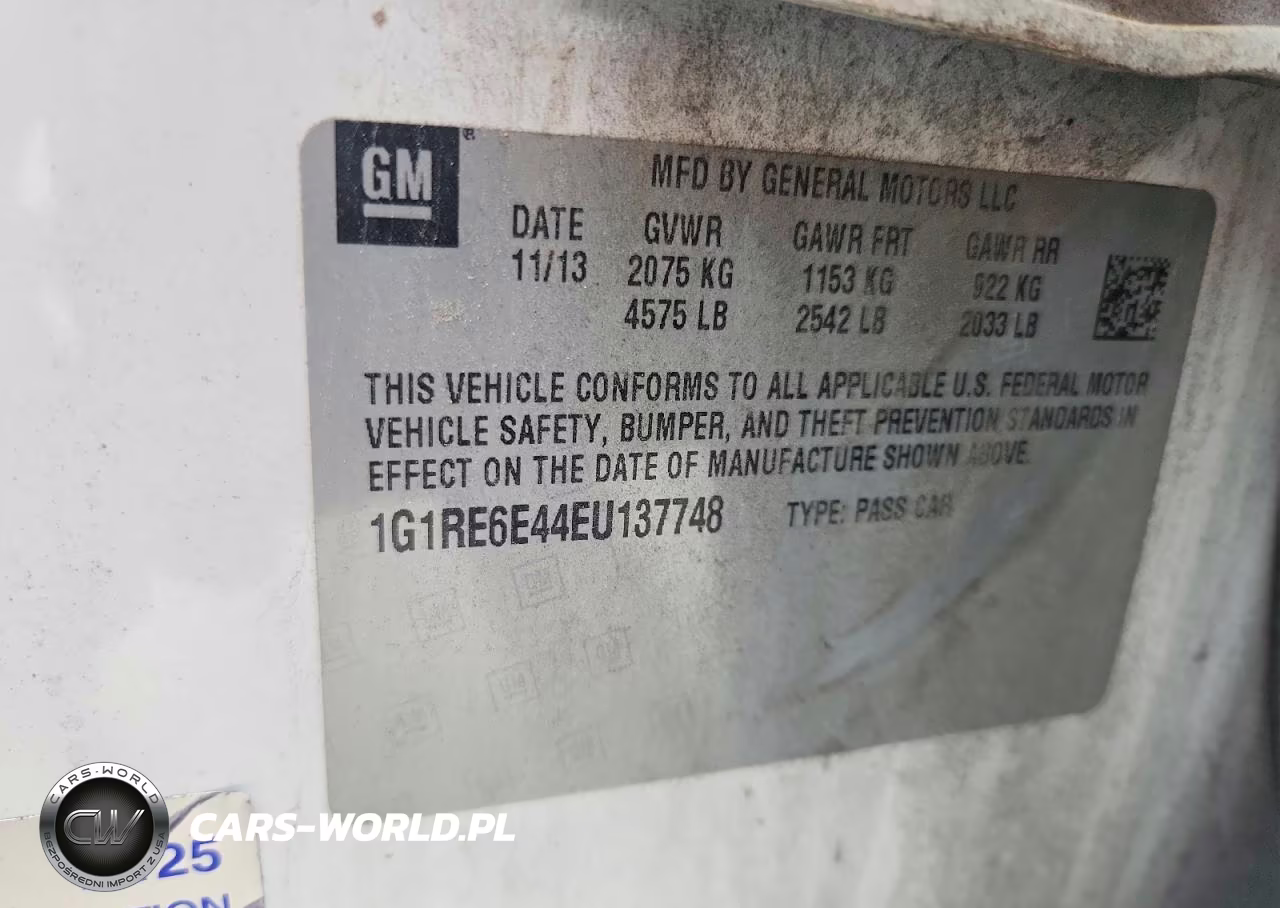 2014 Chev Volt VIN:1G1RE6E44EU137748 - 12