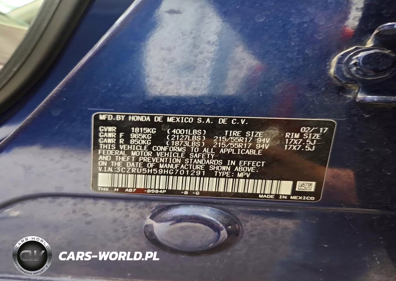 2017 Honda Hr-V Ex VIN:3CZRU5H59HG701291 - 12