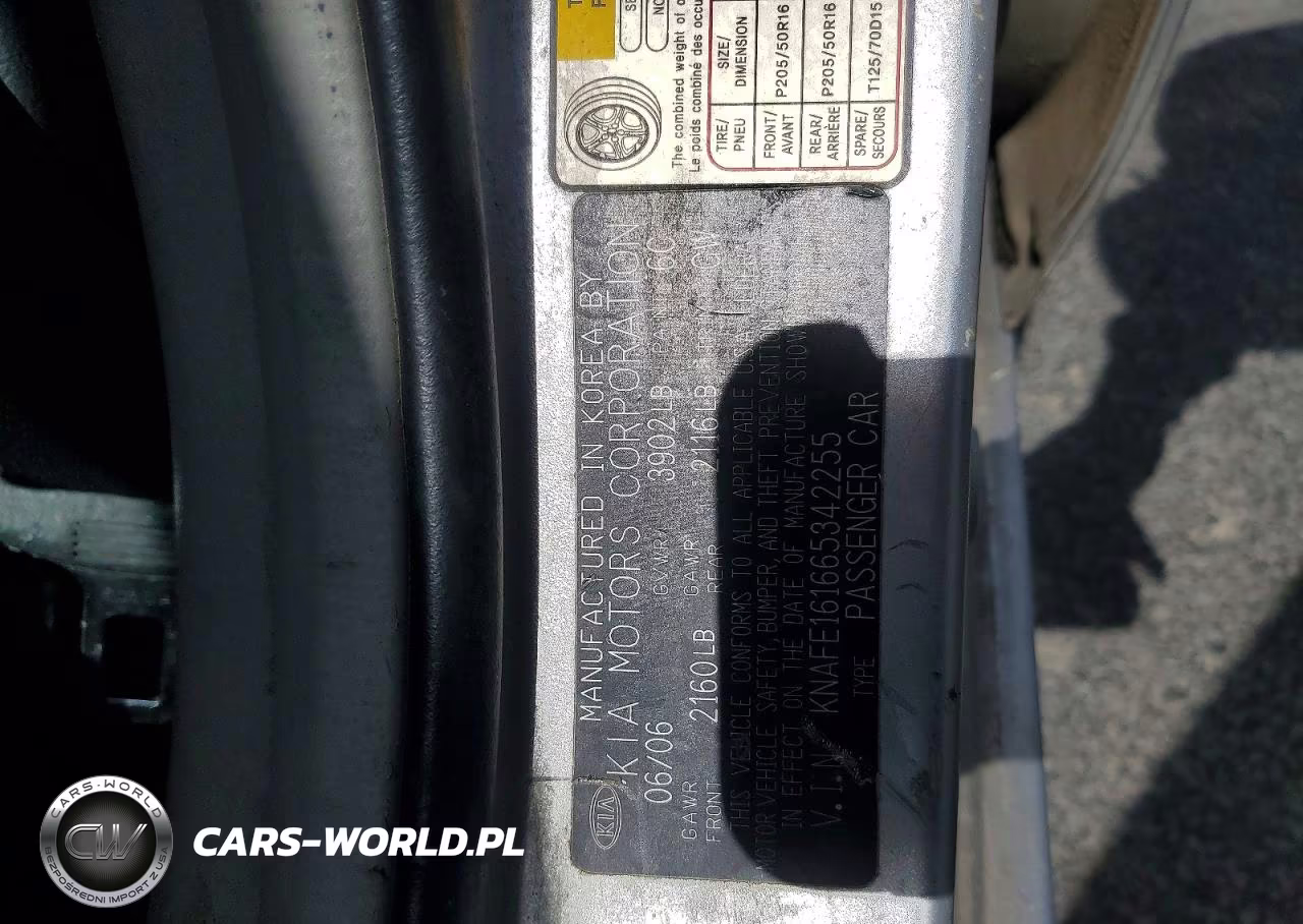 2006 Kia Spectra Spectra5 VIN:KNAFE161665342255 - 13