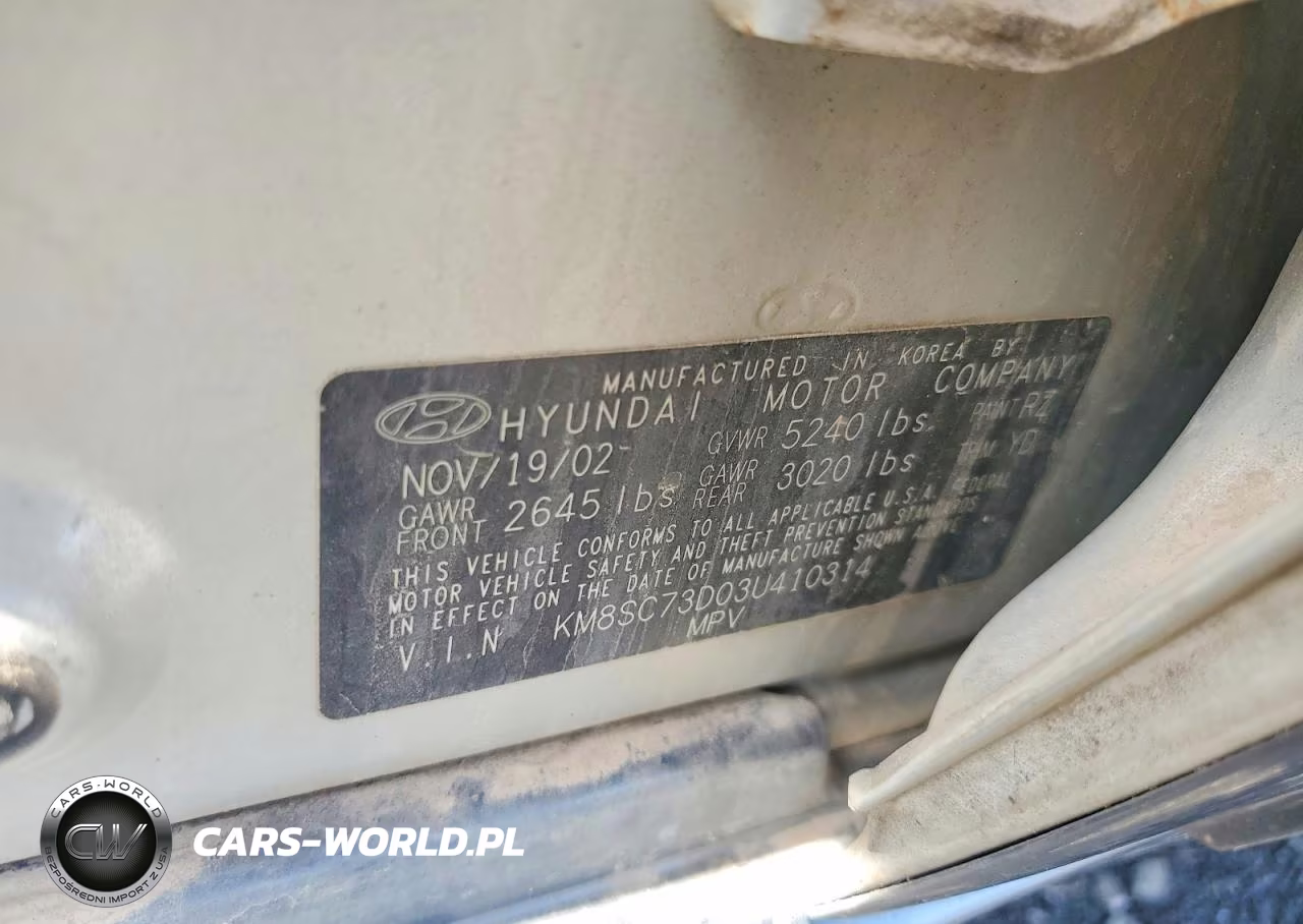 2003 Hyundai Santa Fe VIN:KM8SC73D03U410314 - 13