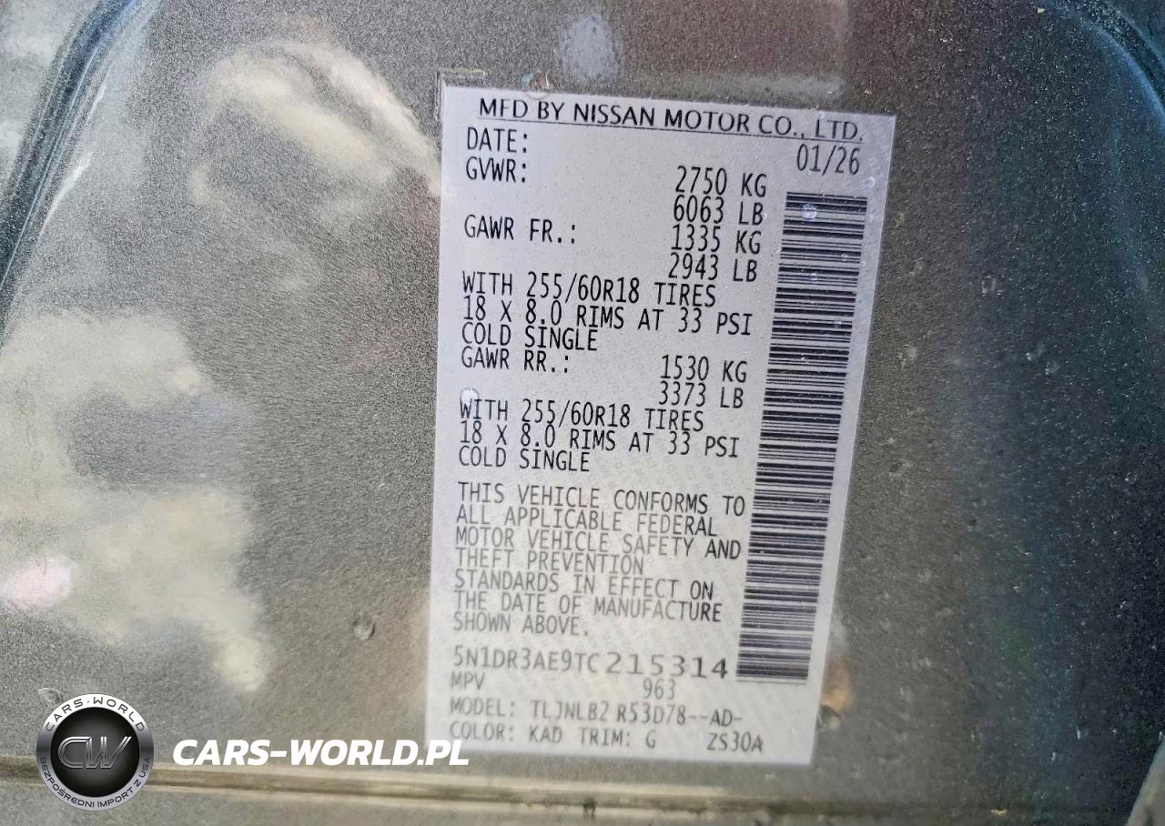 2026 Nissan Pathfinder S VIN:5N1DR3AE9TC215314 - 13