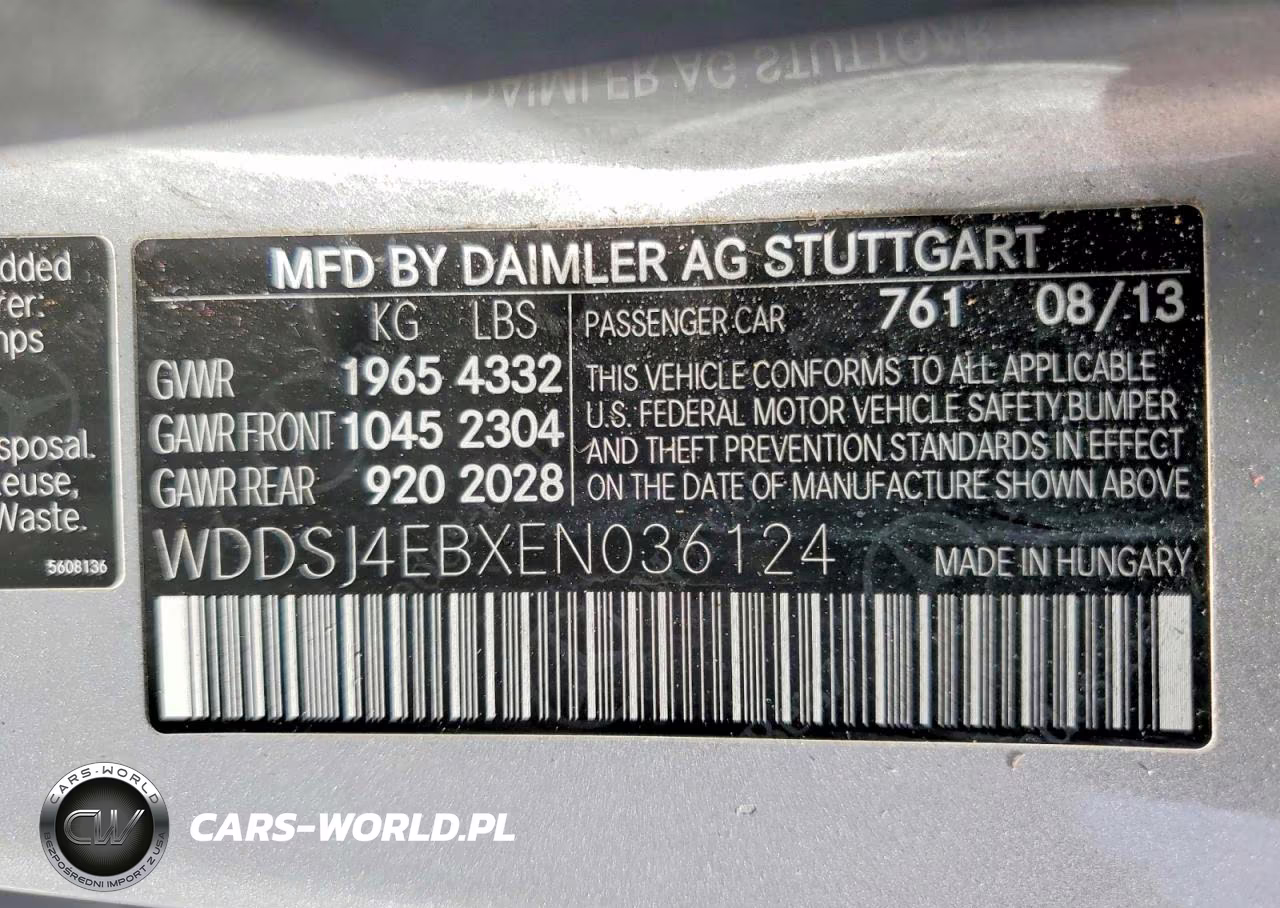2014 Mercedes-Benz Cla 250 VIN:WDDSJ4EBXEN036124 - 13