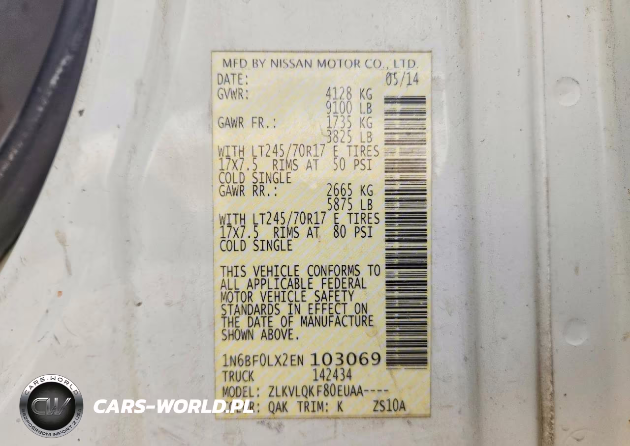 2014 Nissan Nv 2500 VIN:1N6BF0LX2EN103069 - 13