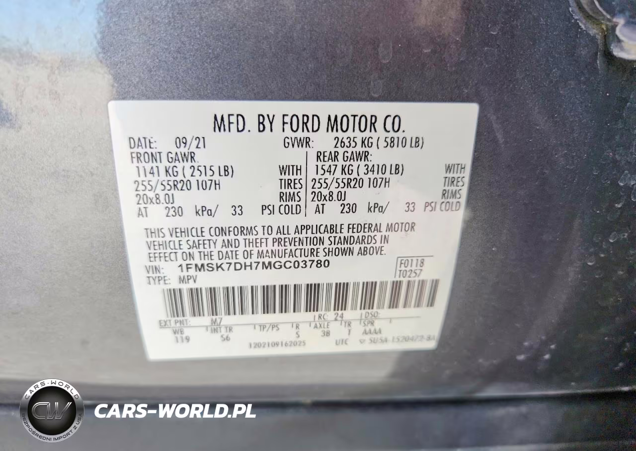 2021 Ford Explorer Xlt VIN:1FMSK7DH7MGC03780 - 13