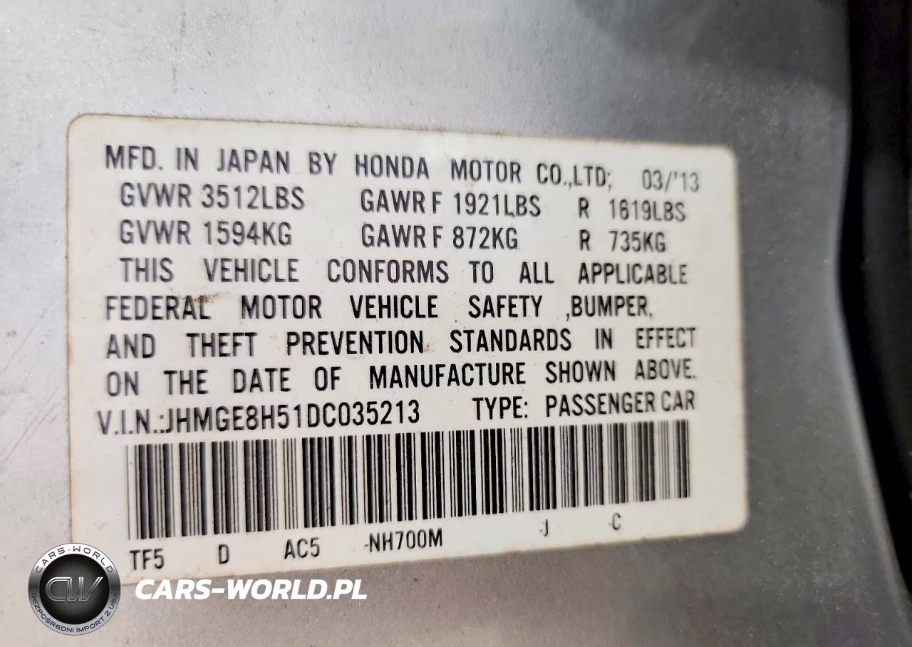 2013 Honda Fit Sport VIN:JHMGE8H51DC035213 - 13