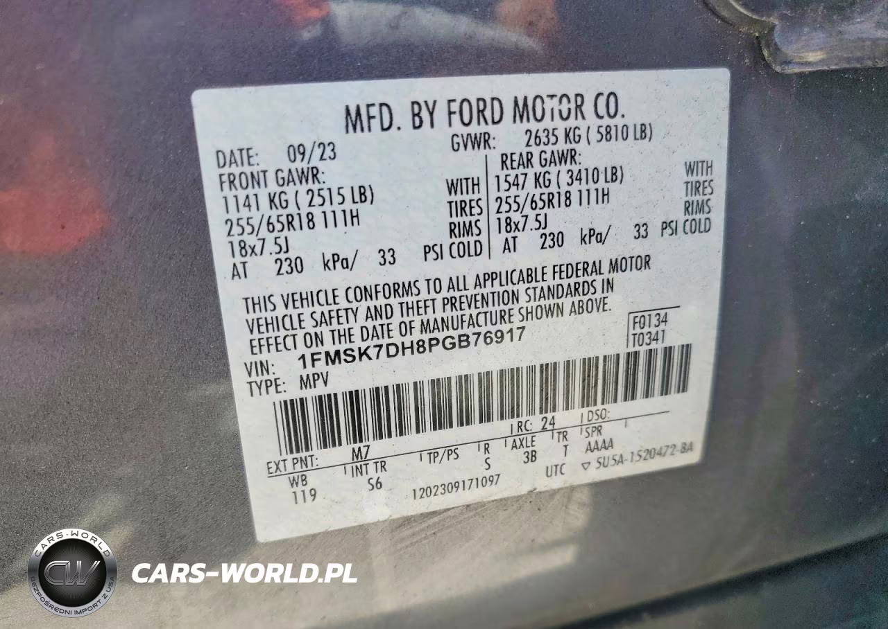 2023 Ford Explorer Xlt VIN:1FMSK7DH8PGB76917 - 14