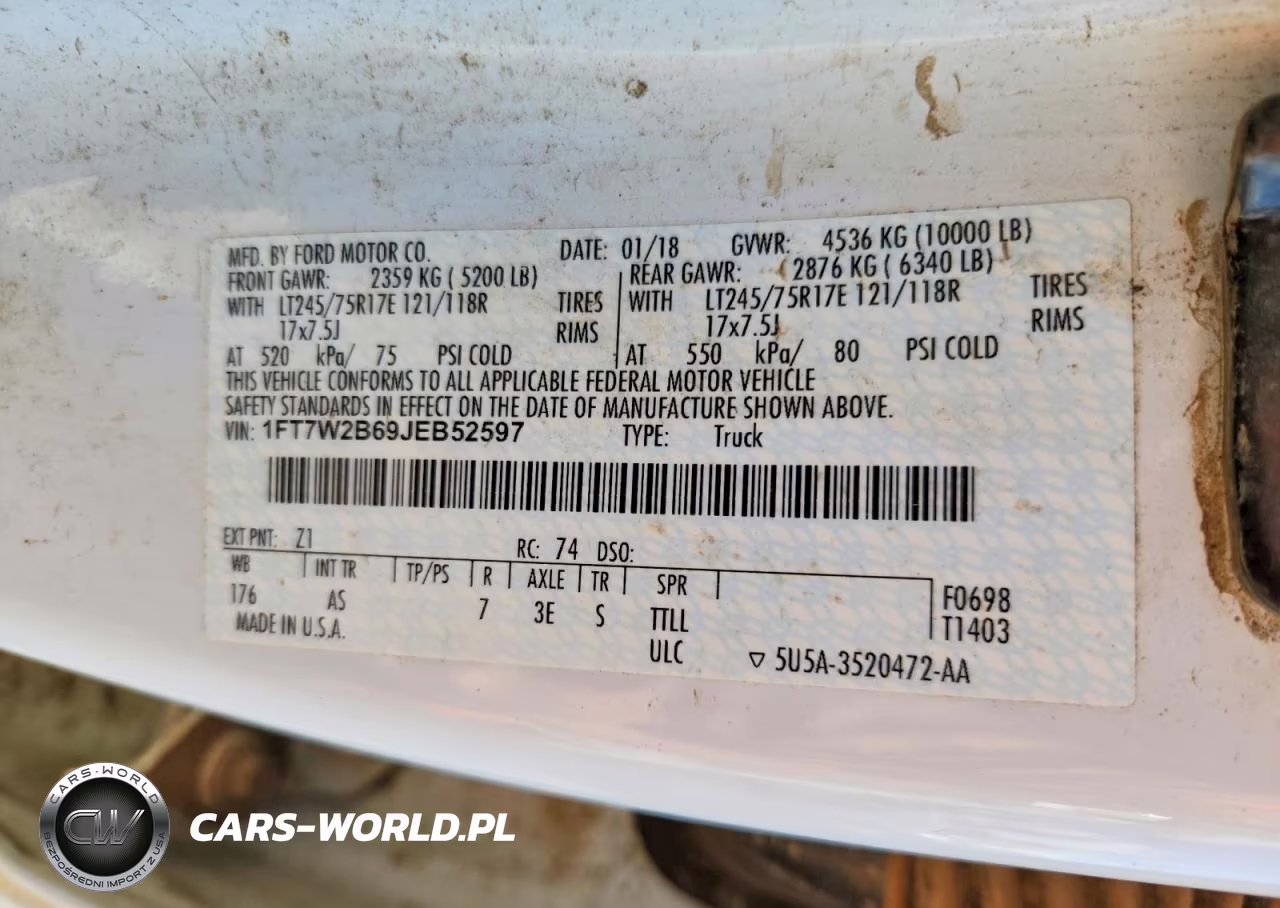 2018 Ford F250 Super Duty VIN:1FT7W2B69JEB52597 - 13