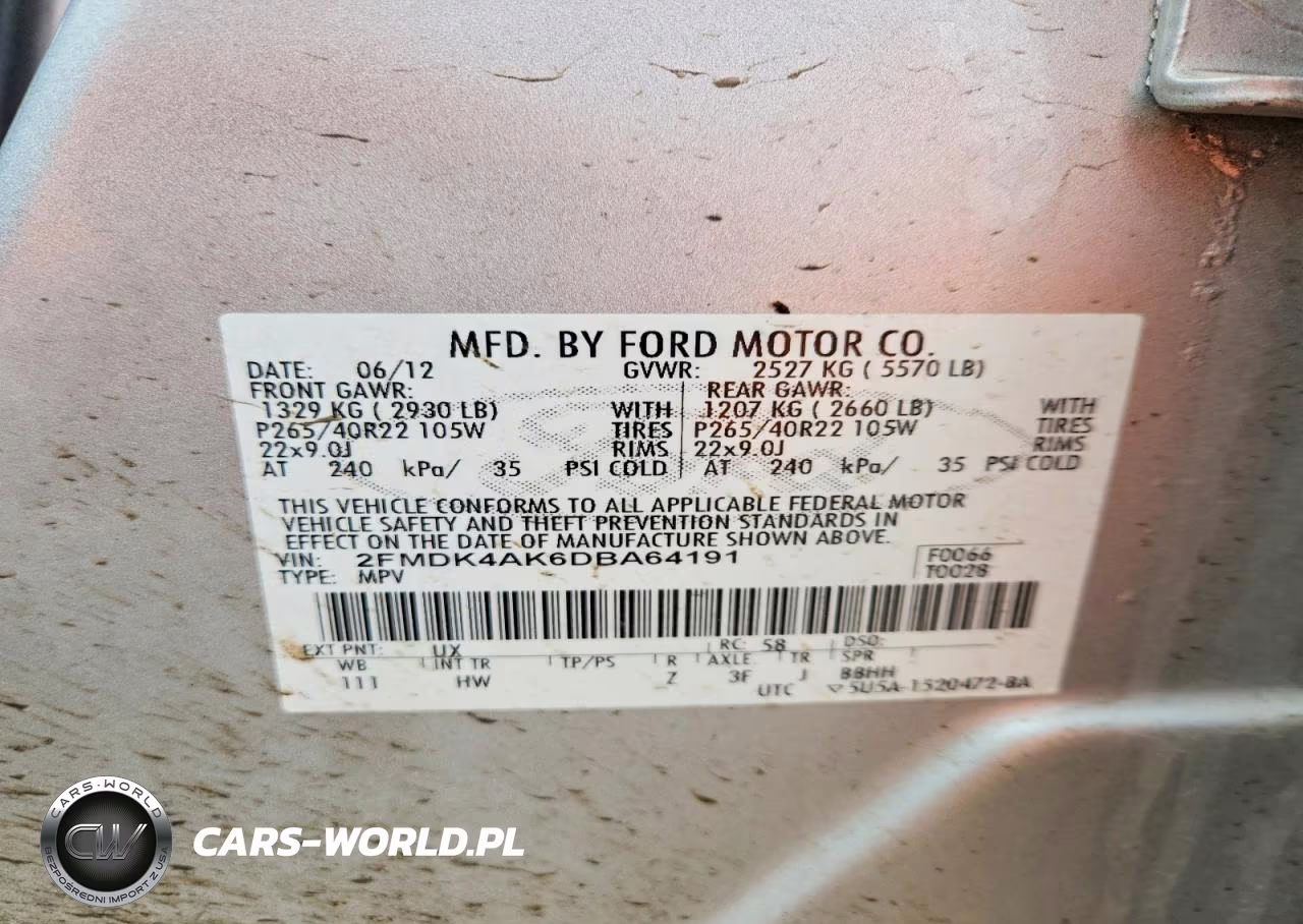 2013 Ford Edge Sport VIN:2FMDK4AK6DBA64191 - 14