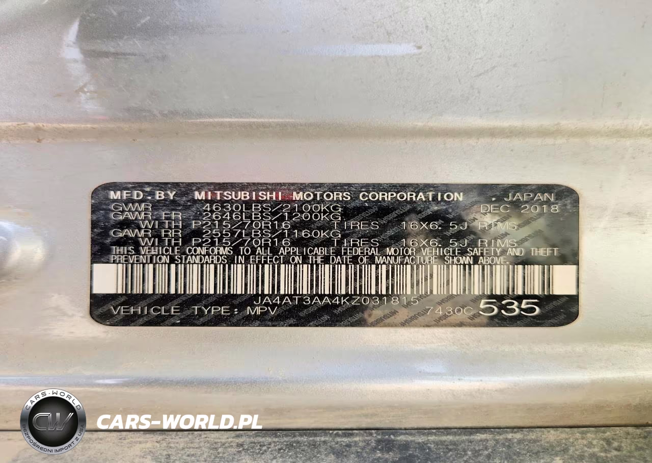 2019 Mitsubishi Eclipse Cross Es VIN:JA4AT3AA4KZ031815 - 13