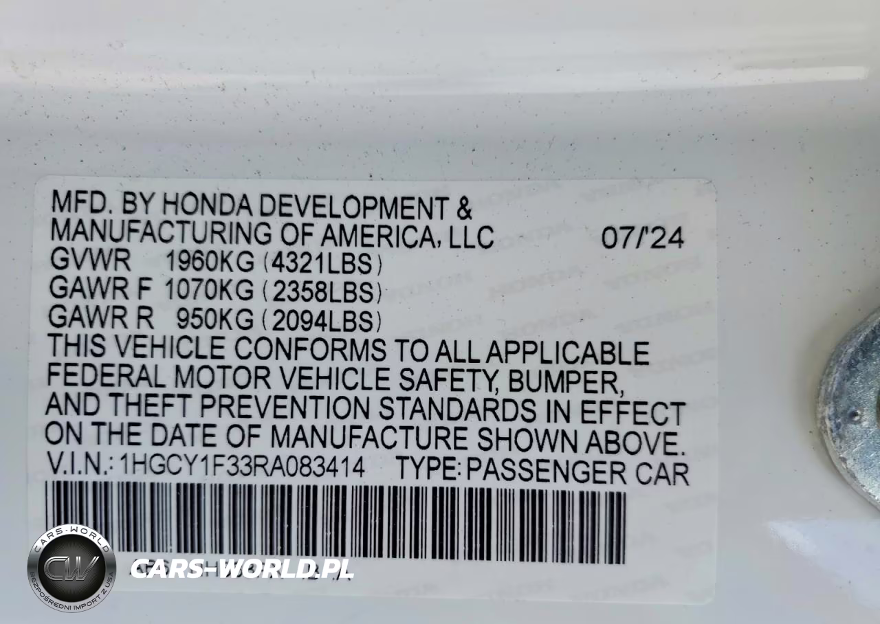 2024 Honda Accord Ex VIN:1HGCY1F33RA083414 - 12